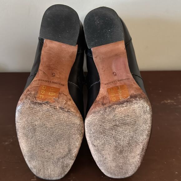 Madewell | Black Leather Ankle Boots Size 5 - Picture 8 of 10